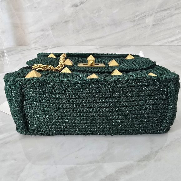 Valentino Garavani Green Handbag with Gold Accents - Picture 6 of 12